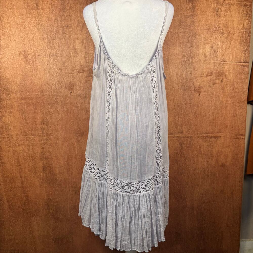 Chelsea & Violet MED boho lilac sleeveless strappy crochet lace mini tank dress - Picture 7 of 16